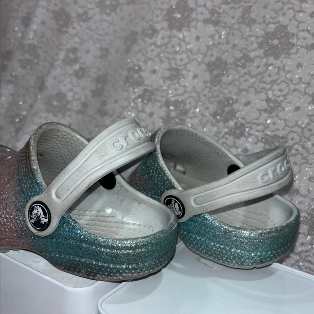 CROCS Silver and Brown Sandals with Metallic‎ Finish